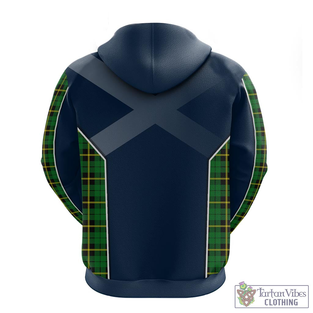 Tartan Vibes Clothing Wallace Hunting Green Tartan Hoodie with Family Crest and Scottish Thistle Vibes Sport Style