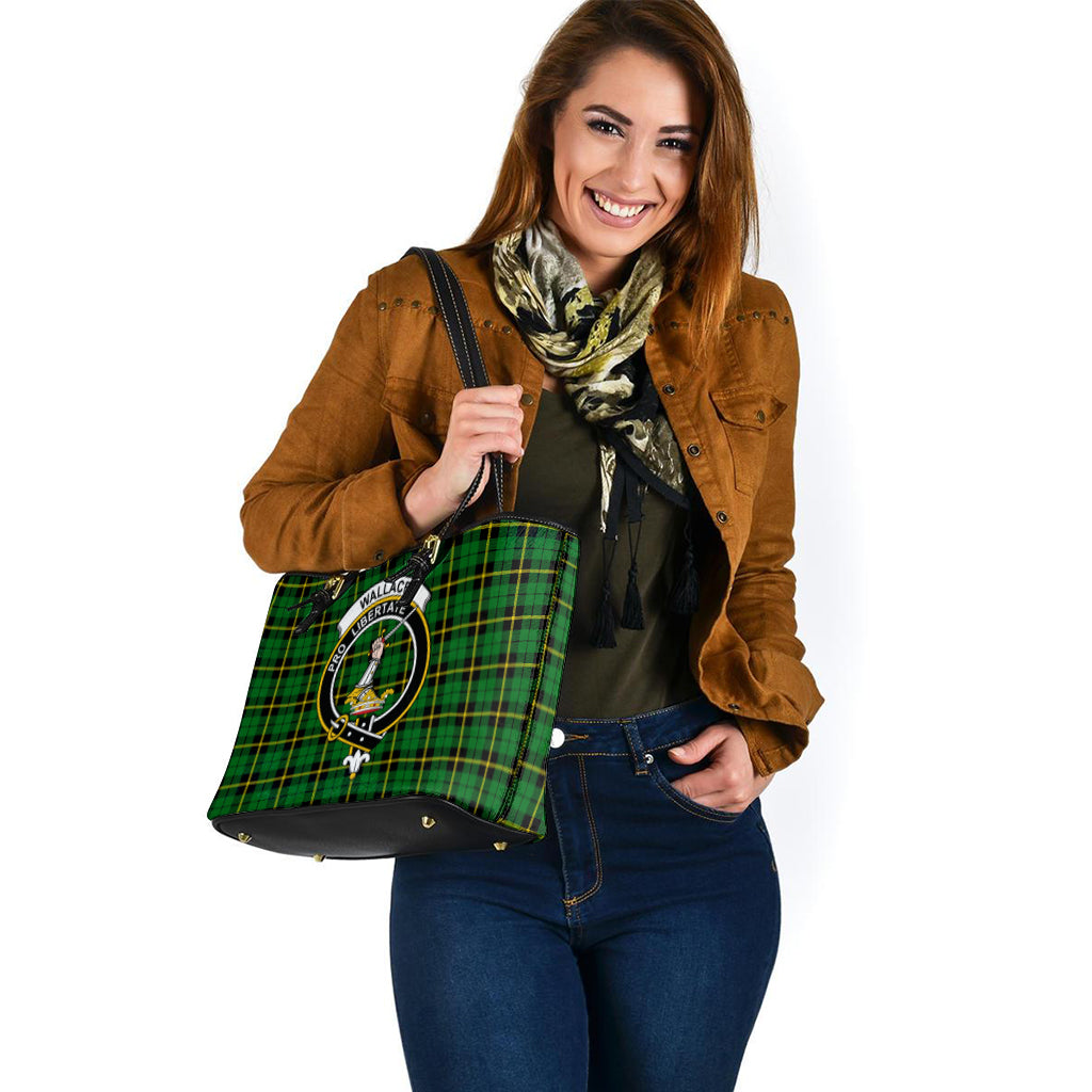 wallace-hunting-green-tartan-leather-tote-bag-with-family-crest