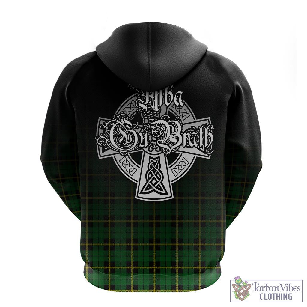 Tartan Vibes Clothing Wallace Hunting Green Tartan Hoodie Featuring Alba Gu Brath Family Crest Celtic Inspired