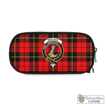 Wallace Hunting Red Tartan Pen and Pencil Case with Family Crest