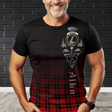 Wallace Hunting Red Tartan T-Shirt Featuring Alba Gu Brath Family Crest Celtic Inspired