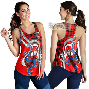 Wallace Hunting Red Tartan Women's Racerback Tanks with Epic Bagpipe Style