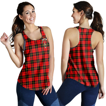 Wallace Hunting Red Tartan Women Racerback Tanks with Family Crest