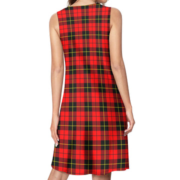 Wallace Hunting Red Tartan Womens Casual Dresses