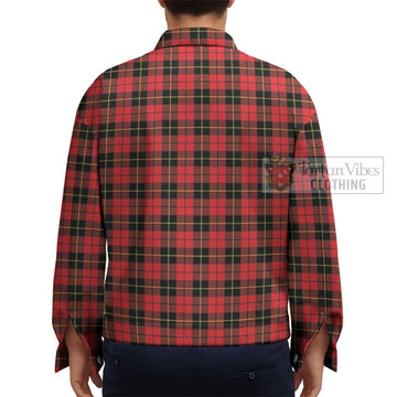 Wallace Hunting Red Tartan Unisex Lapel Cotton Jacket