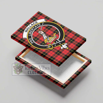 Wallace Hunting Red Tartan Canvas Print Wall Art with Family Crest