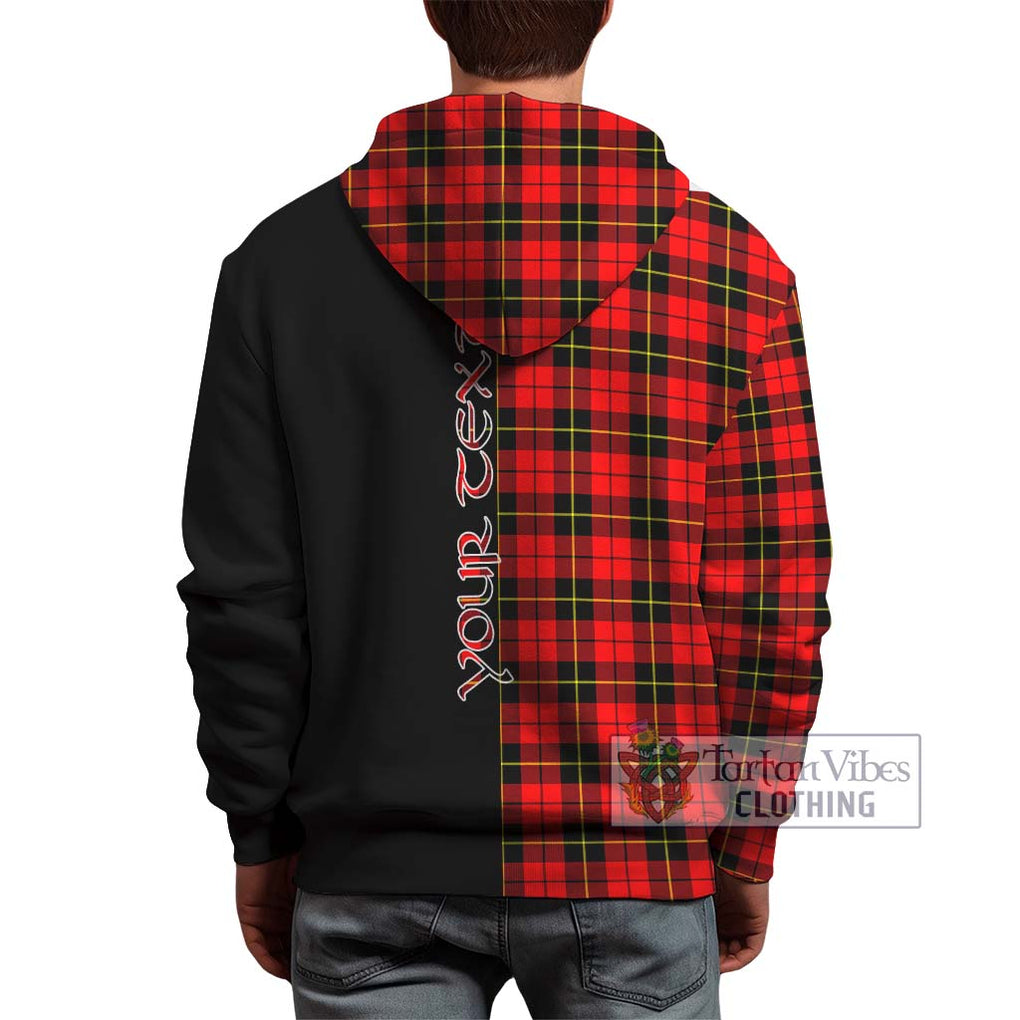 Wallace Hunting Red Tartan Hoodie with Family Crest and Half Of Me Style - Tartanvibesclothing Shop