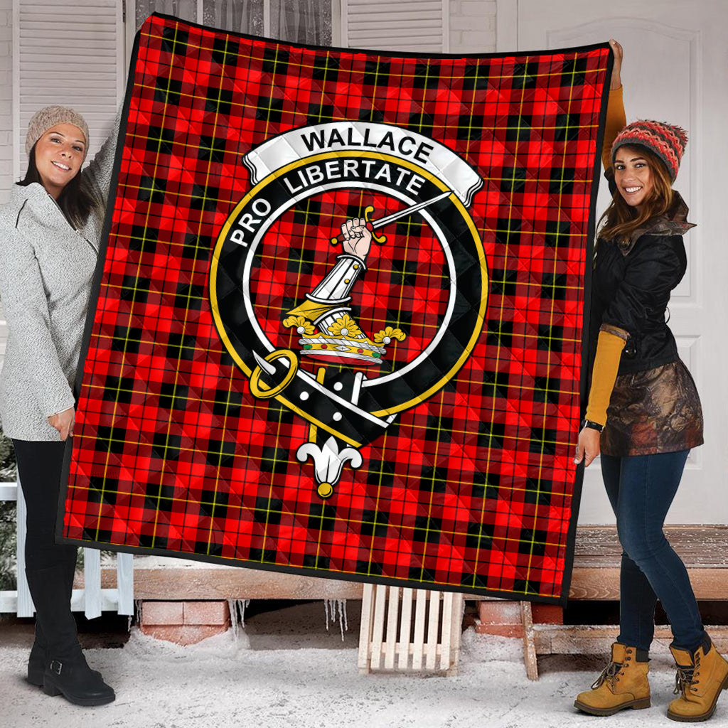 wallace-hunting-red-tartan-quilt-with-family-crest