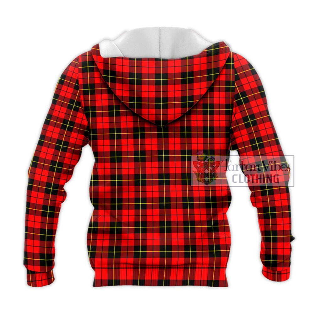 Wallace Hunting Red Tartan Knitted Hoodie with Family Crest DNA In Me Style - Tartanvibesclothing Shop