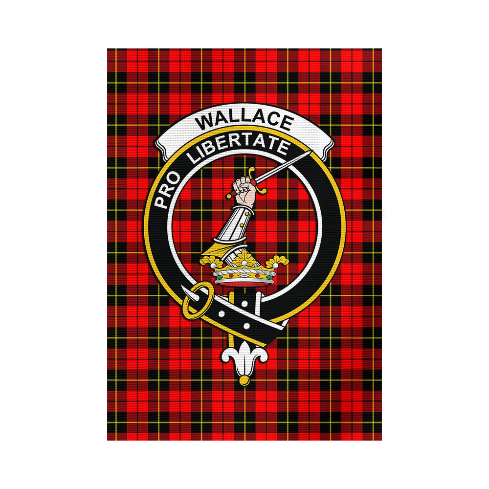 Wallace Hunting Red Tartan Flag with Family Crest - Tartan Vibes Clothing