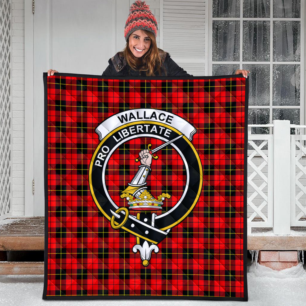 wallace-hunting-red-tartan-quilt-with-family-crest