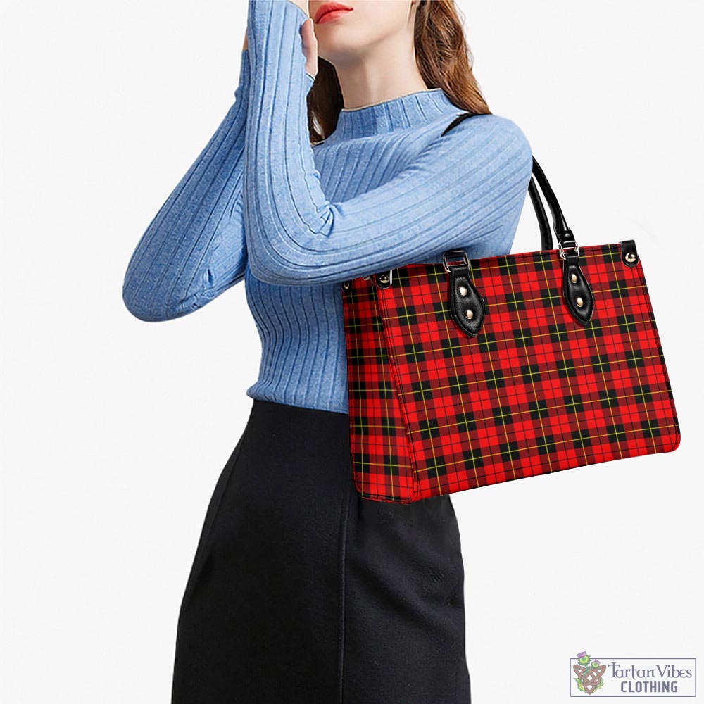 Tartan Vibes Clothing Wallace Hunting Red Tartan Luxury Leather Handbags