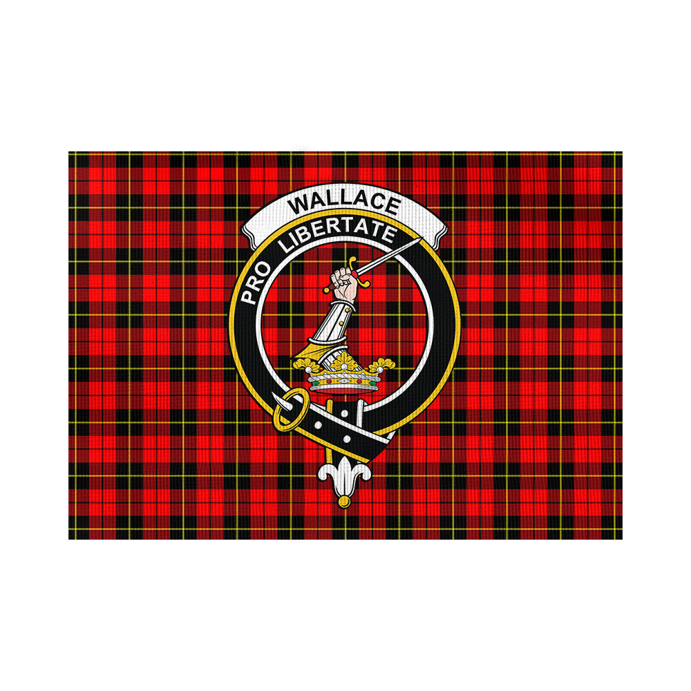 Wallace Hunting Red Tartan Flag with Family Crest - Tartan Vibes Clothing