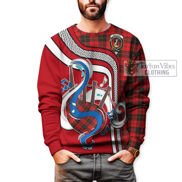 Wallace Weathered Tartan Sweatshirt with Epic Bagpipe Style