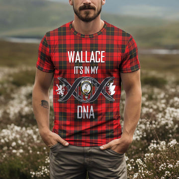 Wallace Weathered Tartan T-Shirt with Family Crest DNA In Me Style