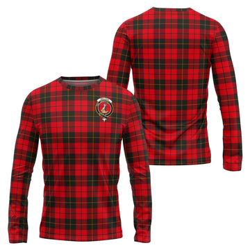Wallace Weathered Tartan Long Sleeve T-Shirt with Family Crest