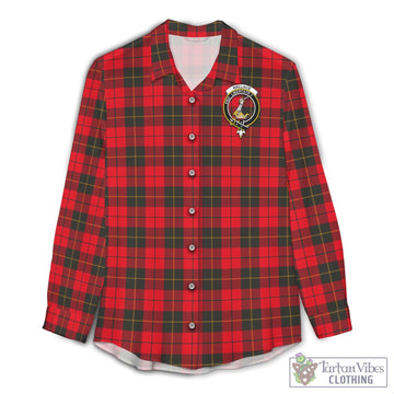 Wallace Weathered Tartan Women's Casual Shirt with Family Crest