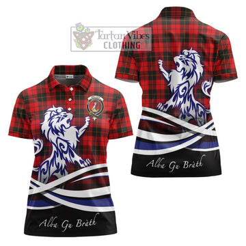 Wallace Weathered Tartan Women's Polo Shirt with Alba Gu Brath Regal Lion Emblem