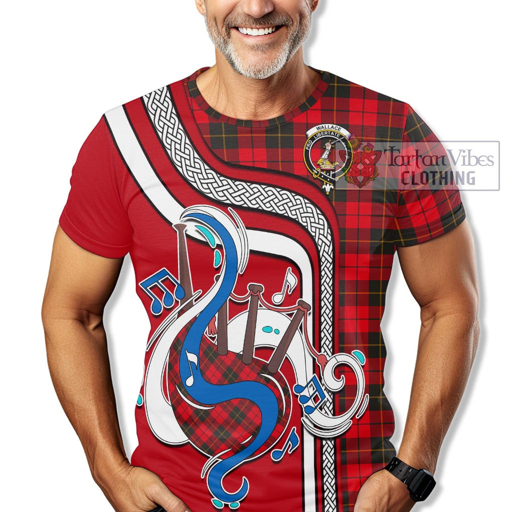 Wallace Weathered Tartan T-Shirt with Epic Bagpipe Style Kid's Shirt - Tartanvibesclothing Shop