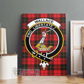 Wallace Weathered Tartan Canvas Print Wall Art with Family Crest