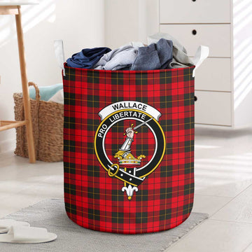 Wallace Weathered Tartan Laundry Basket with Family Crest