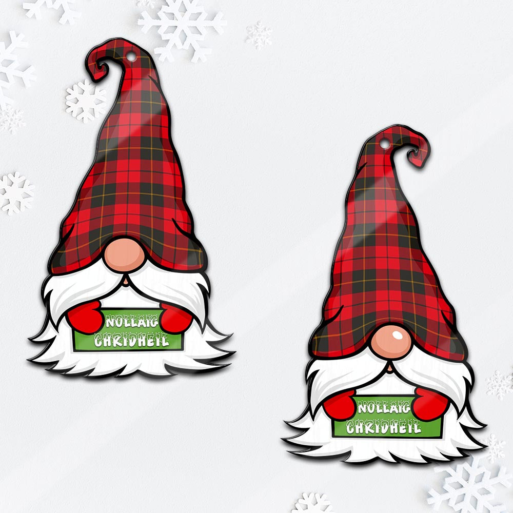Wallace Weathered Gnome Christmas Ornament with His Tartan Christmas Hat Mica Ornament - Tartanvibesclothing Shop