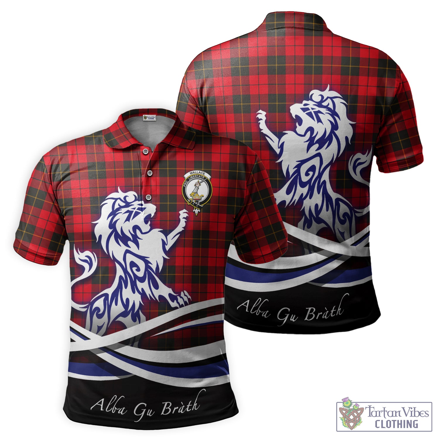 wallace-weathered-tartan-polo-shirt-with-alba-gu-brath-regal-lion-emblem