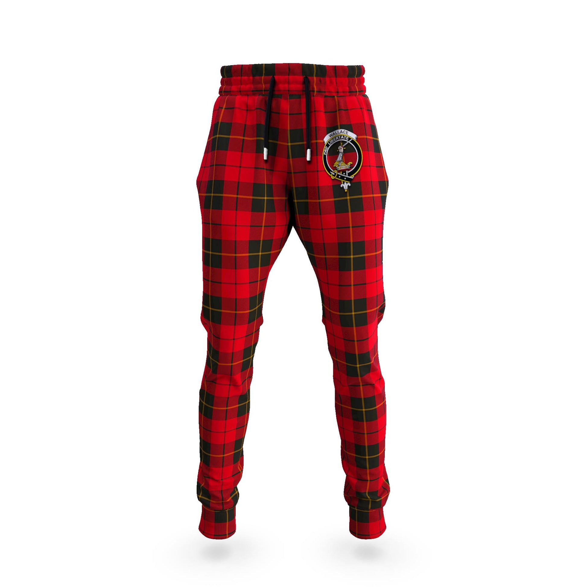 Wallace Weathered Tartan Joggers Pants with Family Crest - Tartanvibesclothing Shop