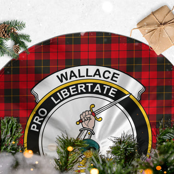 Wallace Weathered Tartan Christmas Tree Skirt with Family Crest