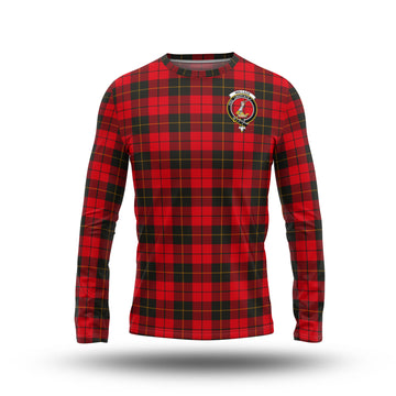 Wallace Weathered Tartan Long Sleeve T-Shirt with Family Crest