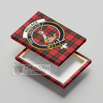 Wallace Weathered Tartan Canvas Print Wall Art with Family Crest