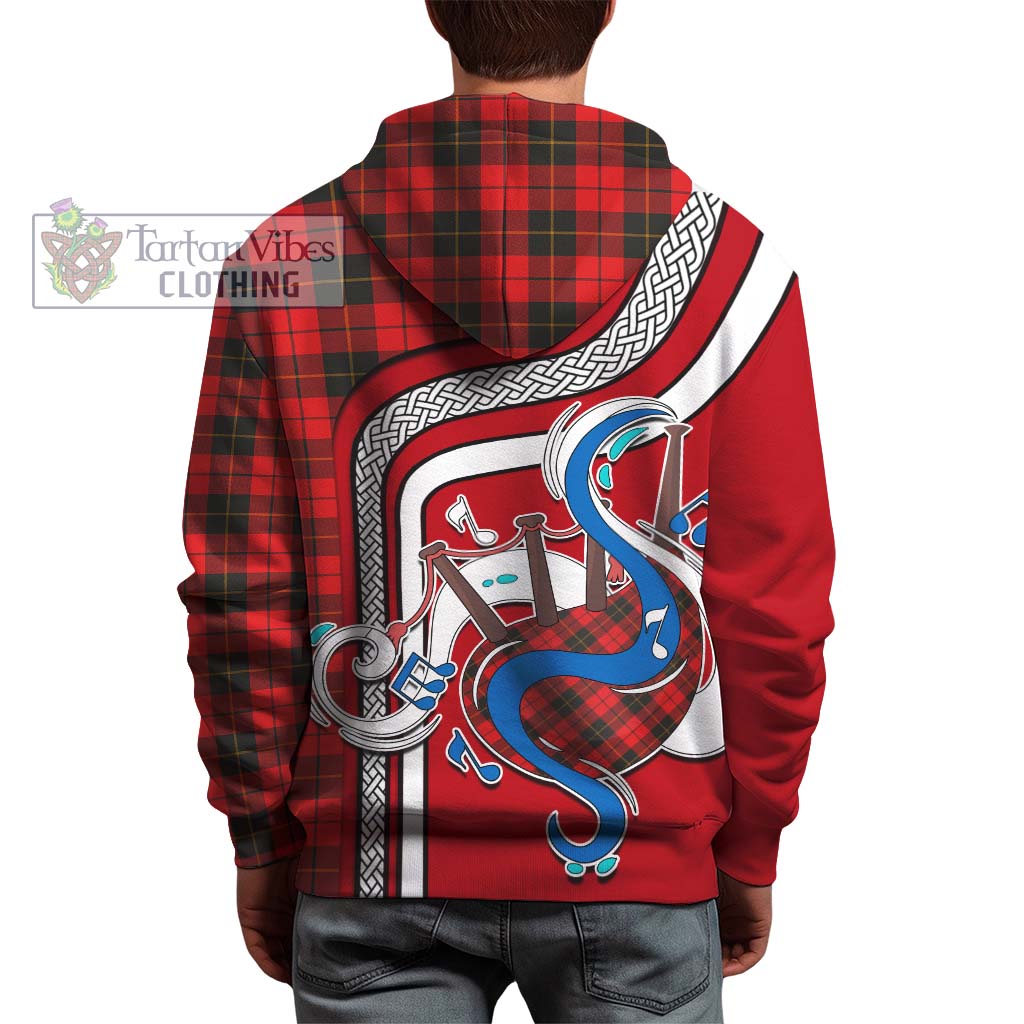 Tartan Vibes Clothing Wallace Weathered Tartan Hoodie with Epic Bagpipe Style