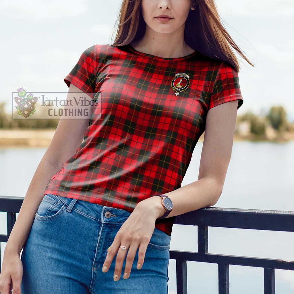 Tartan Vibes Clothing Wallace Weathered Tartan Cotton T-Shirt with Family Crest