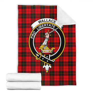 Wallace Weathered Tartan Blanket with Family Crest