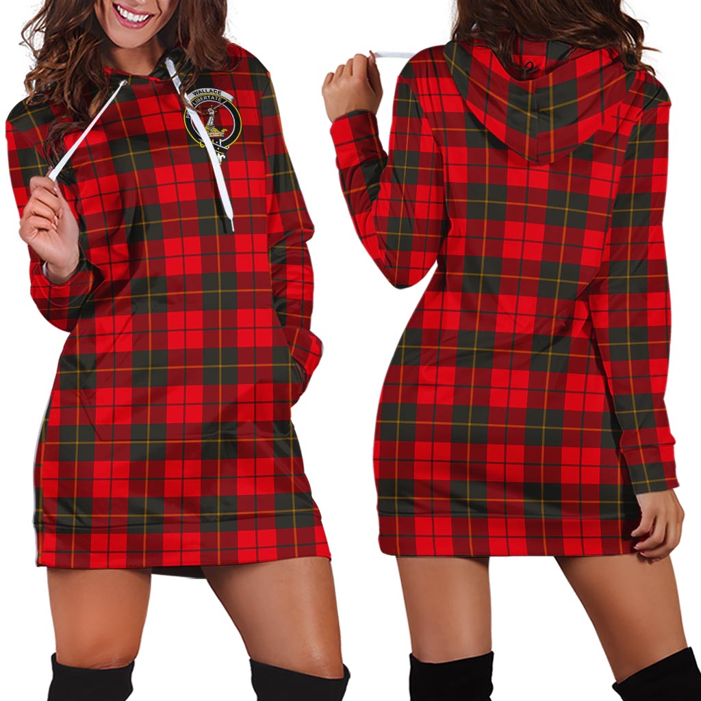 Wallace Weathered Tartan Hoodie Dress with Family Crest - Tartan Vibes Clothing