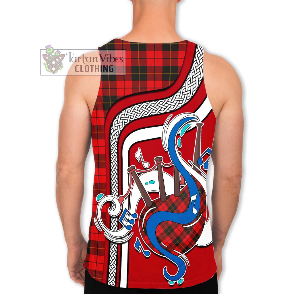 Tartan Vibes Clothing Wallace Weathered Tartan Men's Tank Top with Epic Bagpipe Style