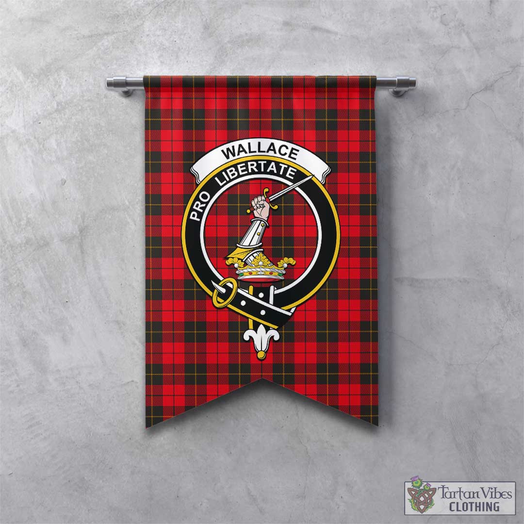 Tartan Vibes Clothing Wallace Weathered Tartan Gonfalon, Tartan Banner with Family Crest