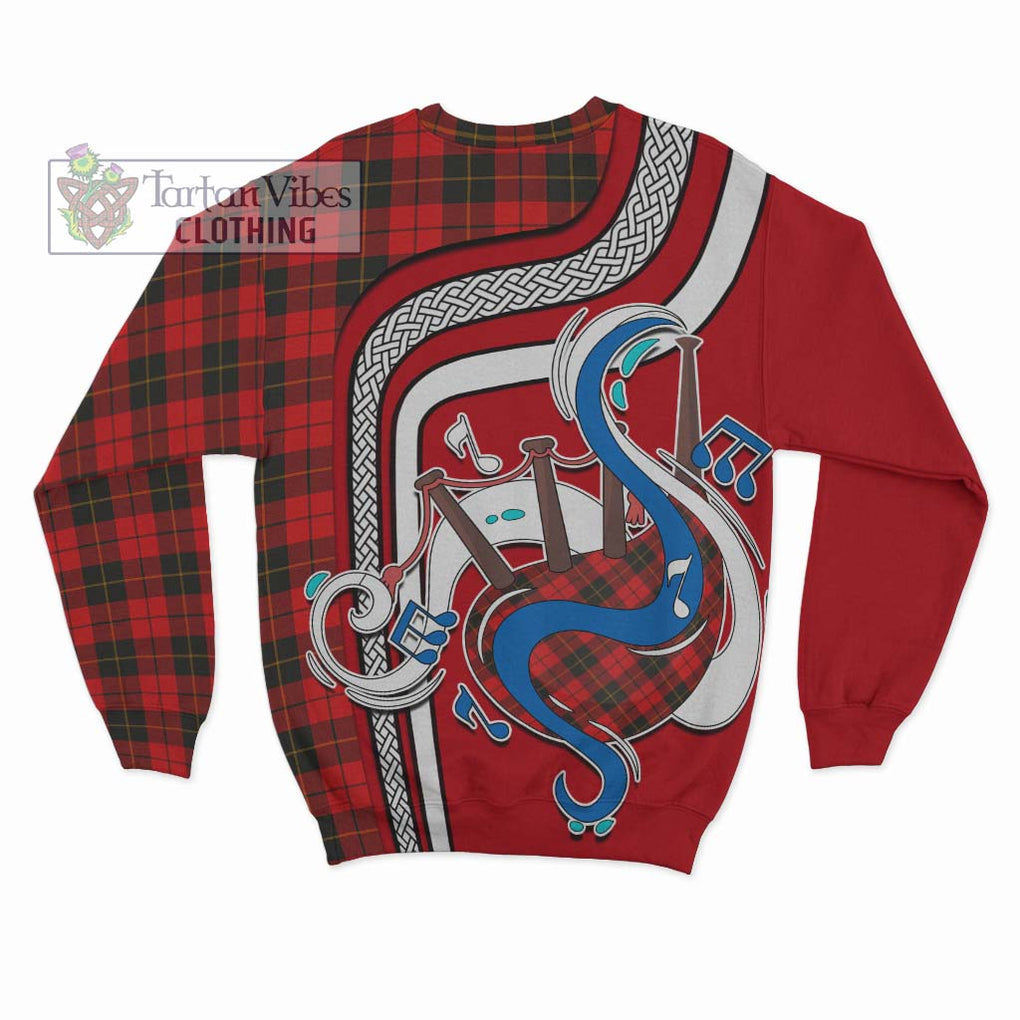 Tartan Vibes Clothing Wallace Weathered Tartan Sweatshirt with Epic Bagpipe Style