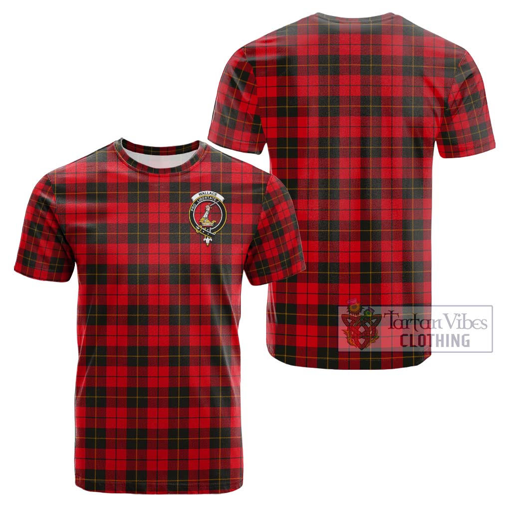 Tartan Vibes Clothing Wallace Weathered Tartan Cotton T-Shirt with Family Crest