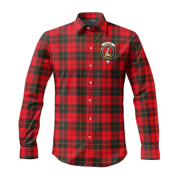 Wallace Weathered Tartan Long Sleeve Button Up Shirt with Family Crest