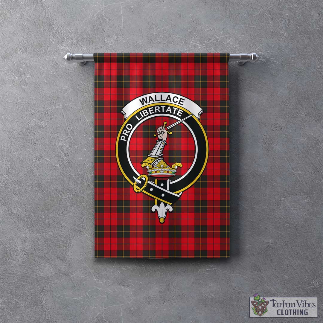 Tartan Vibes Clothing Wallace Weathered Tartan Gonfalon, Tartan Banner with Family Crest