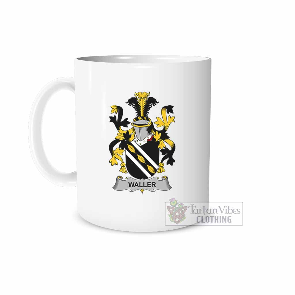 Waller Irish Clan Coat of Arms Ceramic Mug White - 2D-tartanvibesclothing
