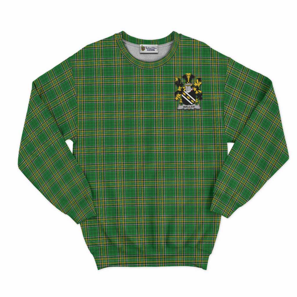 Waller Irish Clan Tartan Sweatshirt with Coat of Arms Unisex - Tartan Vibes Clothing