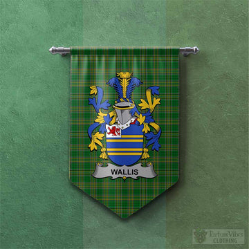 Wallis Irish Clan Tartan Gonfalon, Tartan Banner with Coat of Arms Chevron - Tartan Vibes Clothing