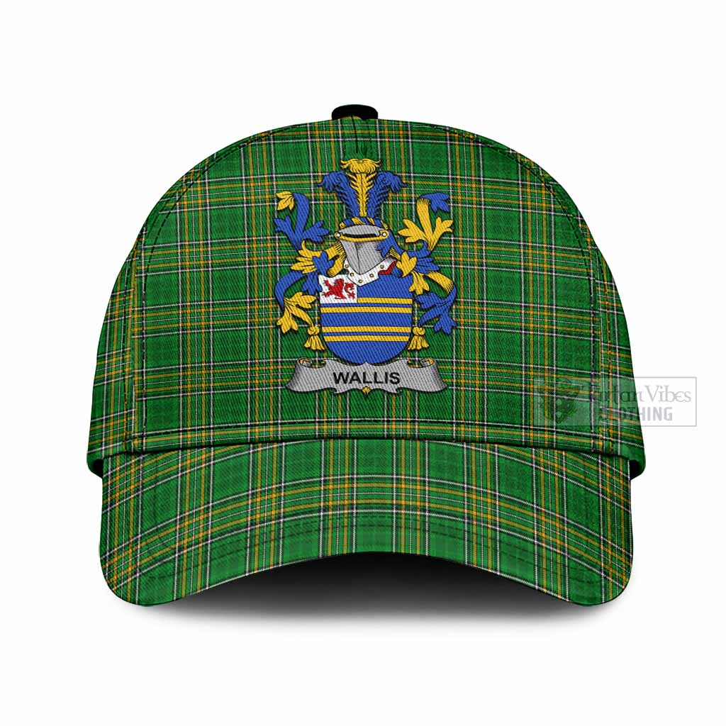 Tartan Vibes Clothing Wallis Irish Clan Tartan Classic Cap with Coat of Arms