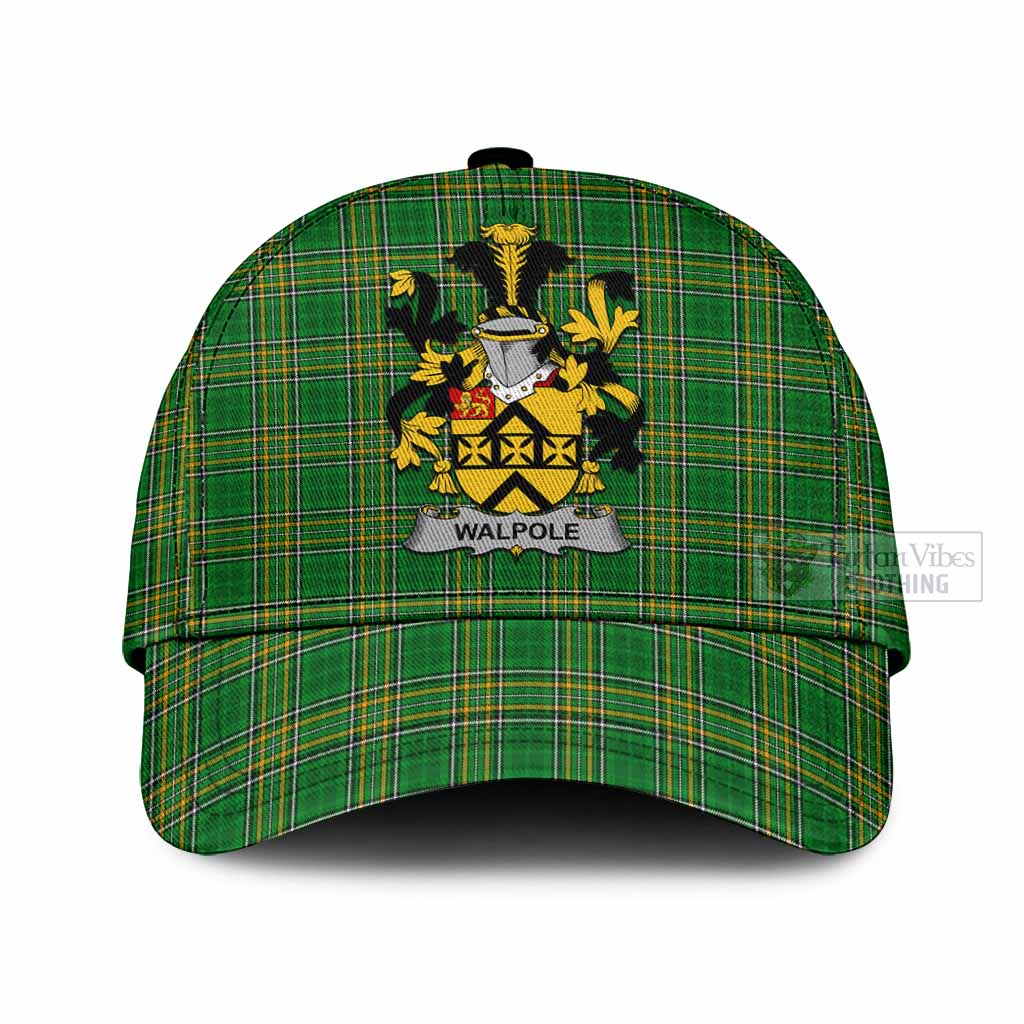 Tartan Vibes Clothing Walpole Irish Clan Tartan Classic Cap with Coat of Arms