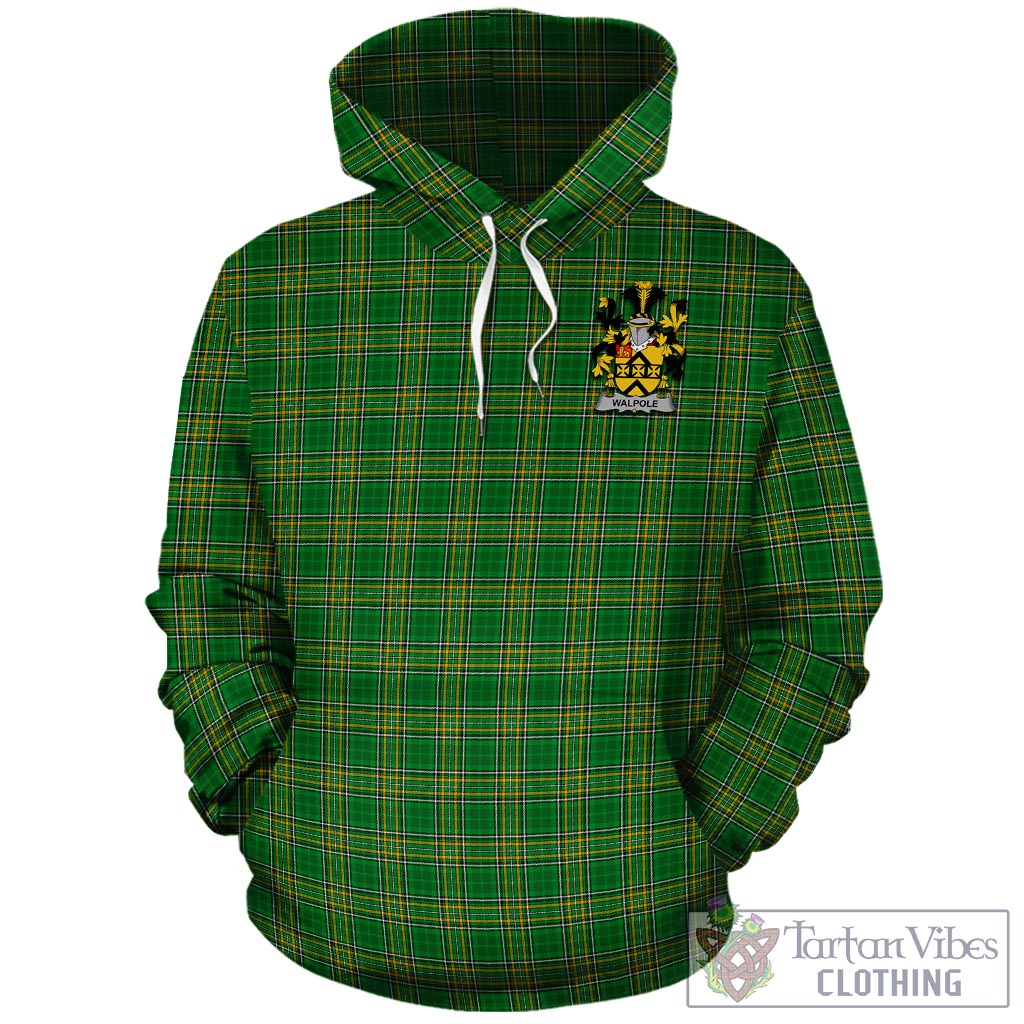 Walpole Irish Clan Tartan Hoodie with Coat of Arms - Tartan Vibes Clothing