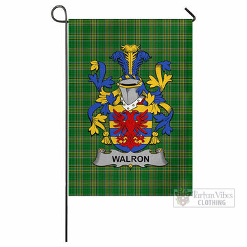 Walron Irish Clan Tartan Flag with Coat of Arms