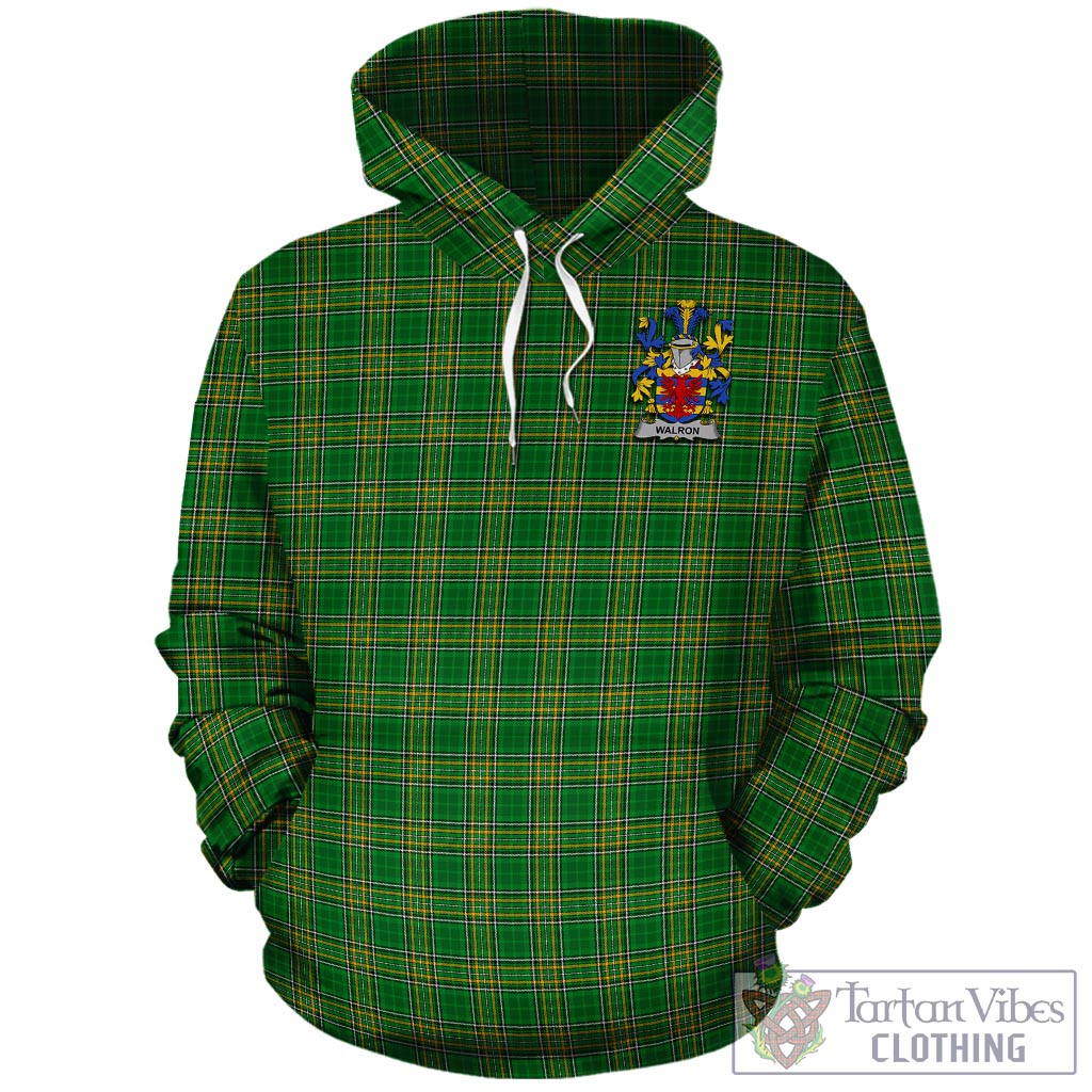 Walron Irish Clan Tartan Hoodie with Coat of Arms - Tartan Vibes Clothing