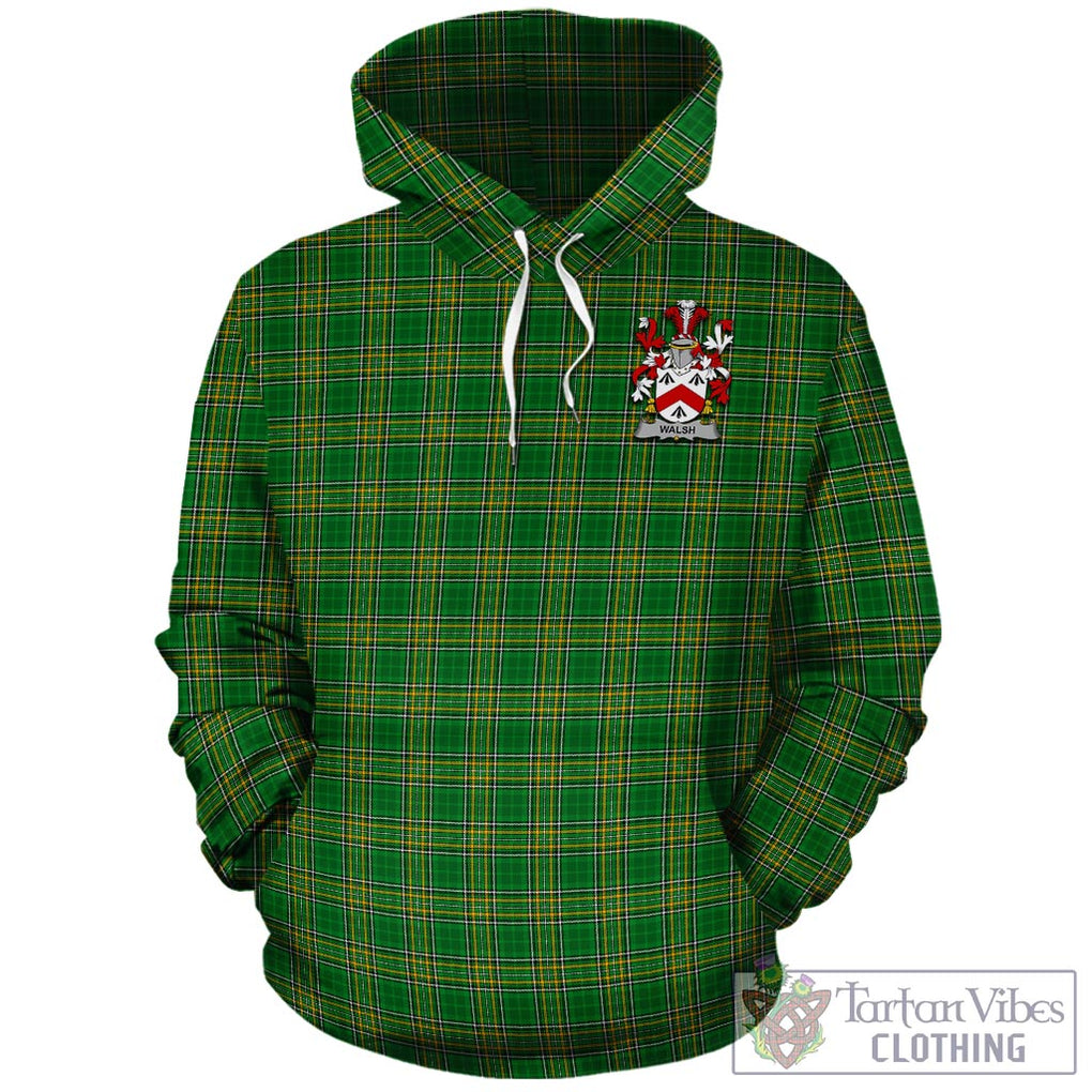 Walsh Irish Clan Tartan Hoodie with Coat of Arms - Tartan Vibes Clothing